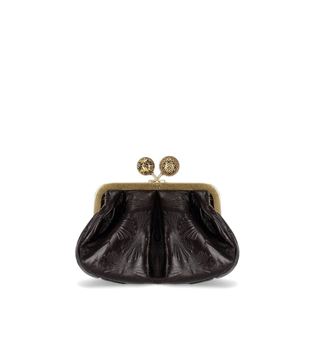 Weekend Max Mara Pasticcino Spanish Heritage Small Brown Clutch