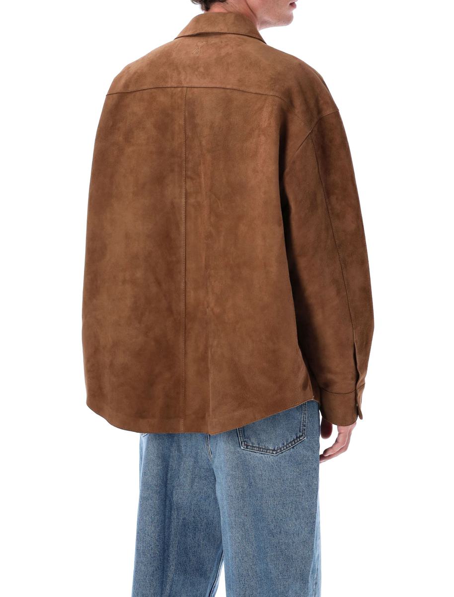AMI Paris Brown Goat Suede Overshirt