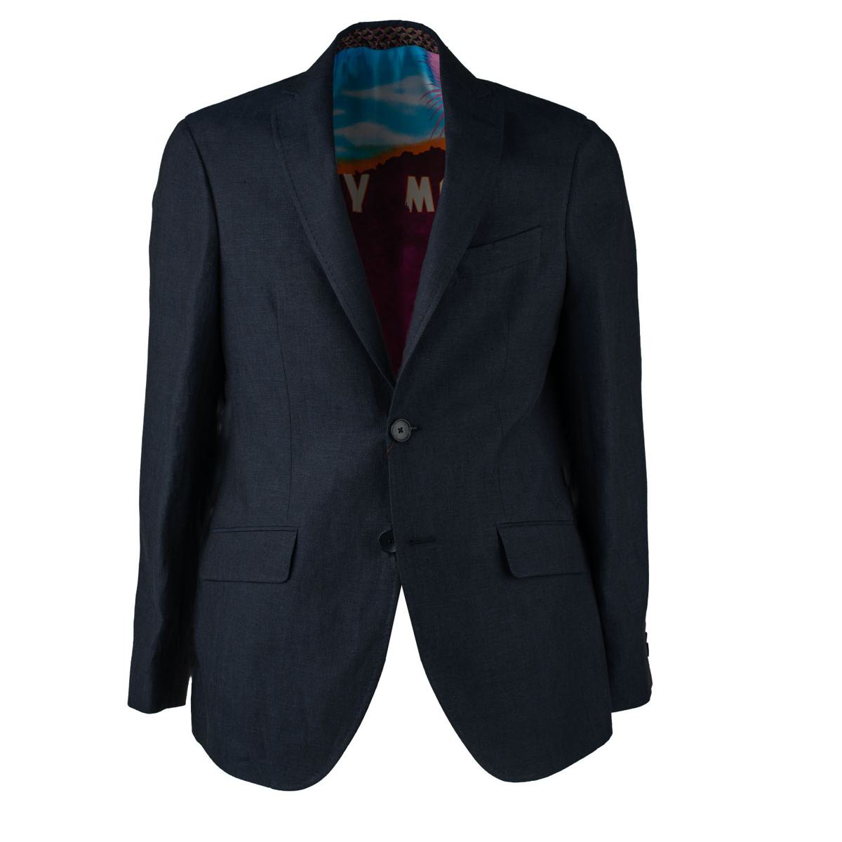 Etro Blue Jacket With Patterned Inner Lining