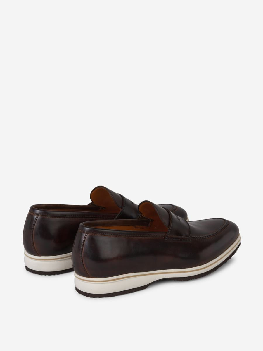 Bontoni Constrast Sole Leather Loafers