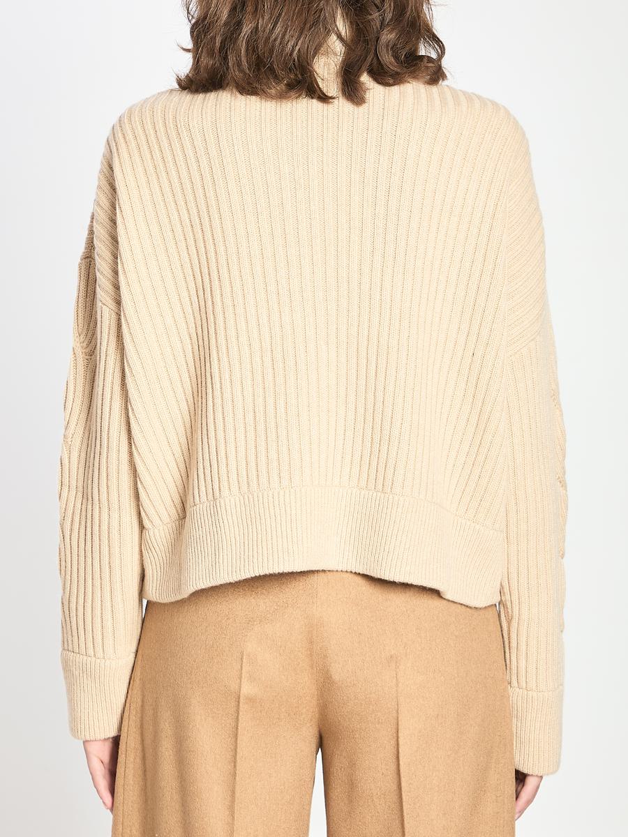 Ribbed Cardigan In Wool And Cashmere