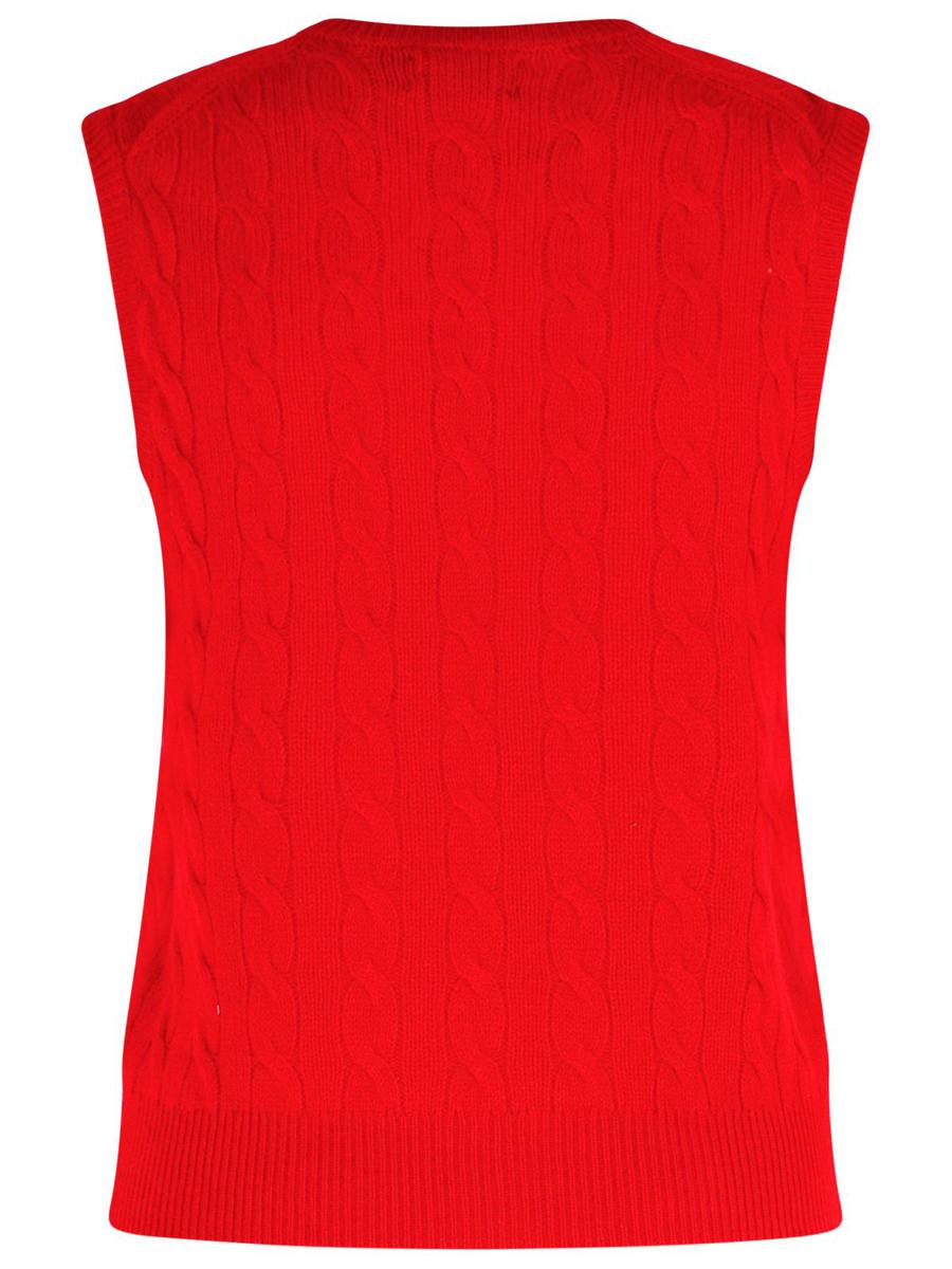 Polo Ralph Lauren Red Wool And Cashmere Vest