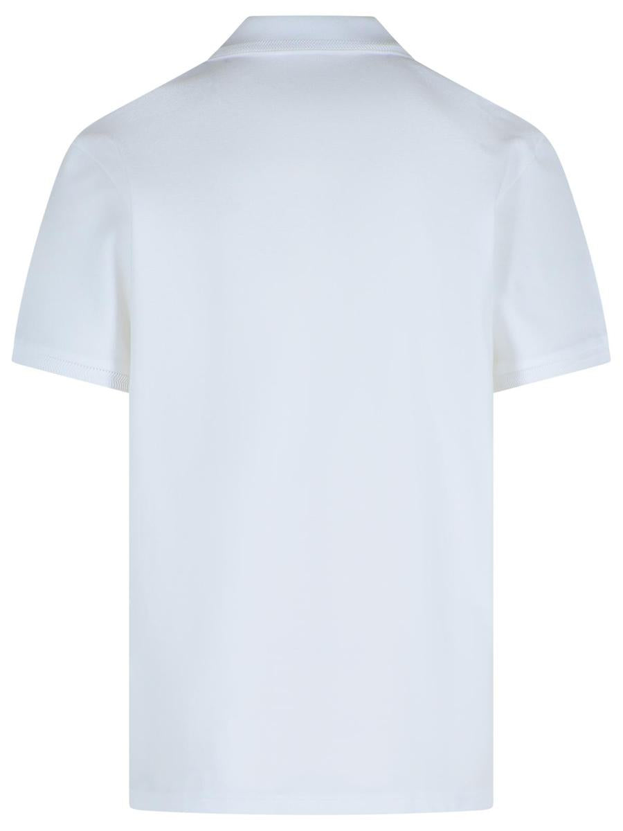 Moncler White Cotton Polo Shirt In White 'Piquet' Cotton