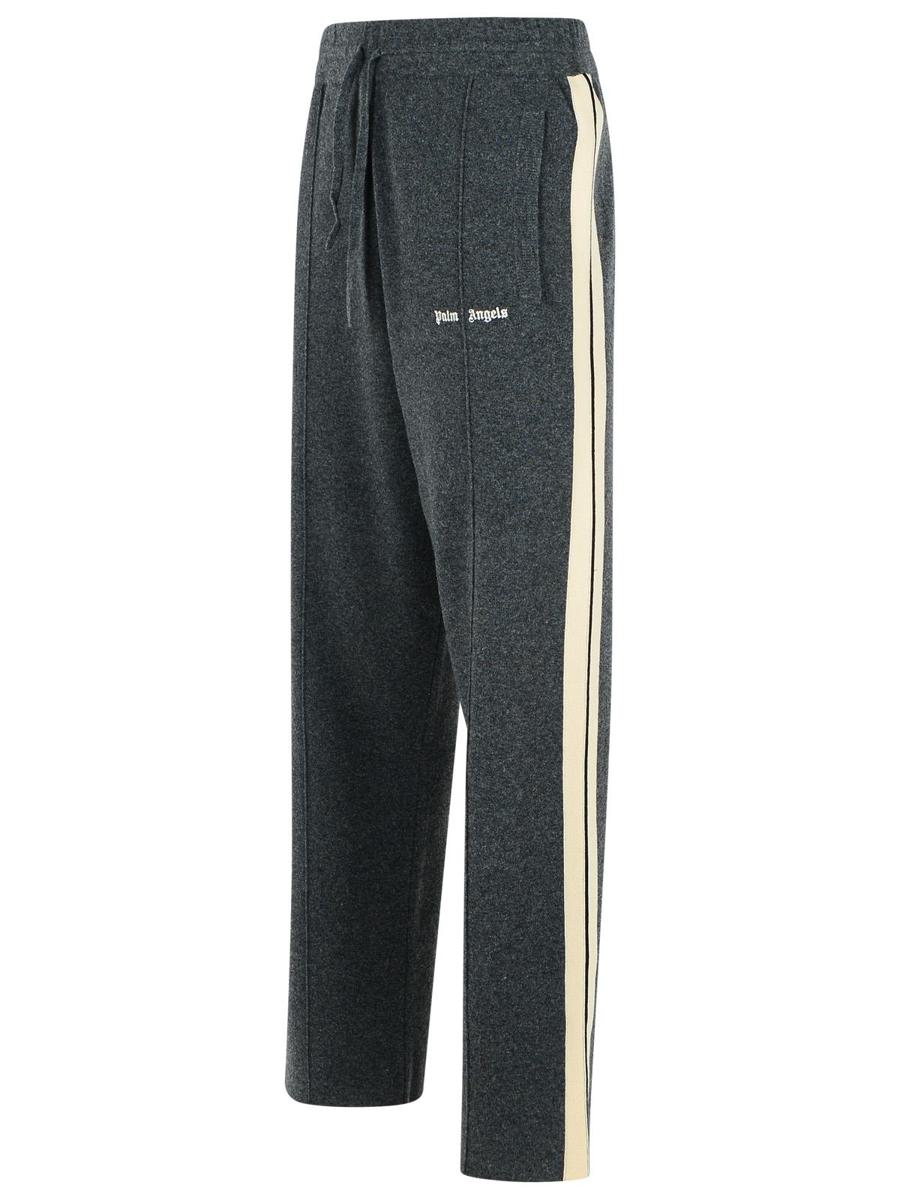 Palm Angels Dark Grey Wool Blend Trousers
