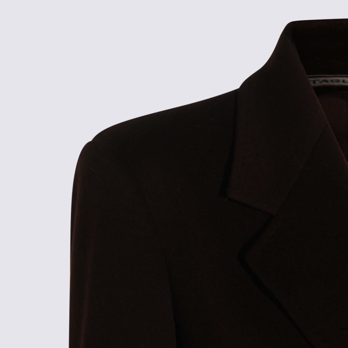 Tagliatore Dark Brown Wool Coat