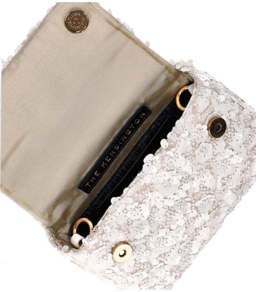 Kurt Geiger London Kensington Paillettes Mini White Handbag
