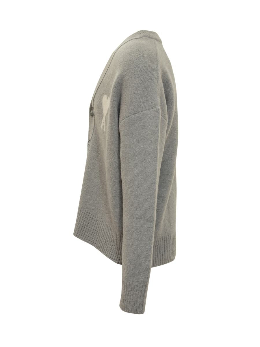 AMI Paris Ami Alexandre Mattiussi Men'S Grey Wool Cardigan