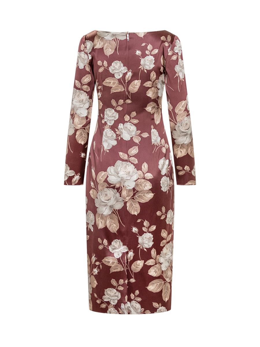 Dolce & Gabbana Dolce & Gabbana Flower Dress With Straight Neckline