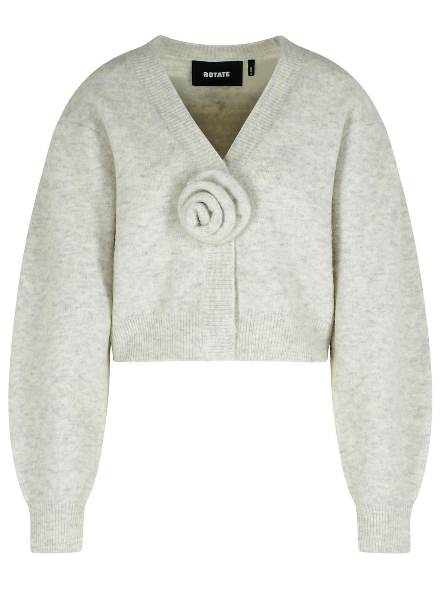 Rotate Birger Christensen Light Grey Alpaca Blend Cardigan