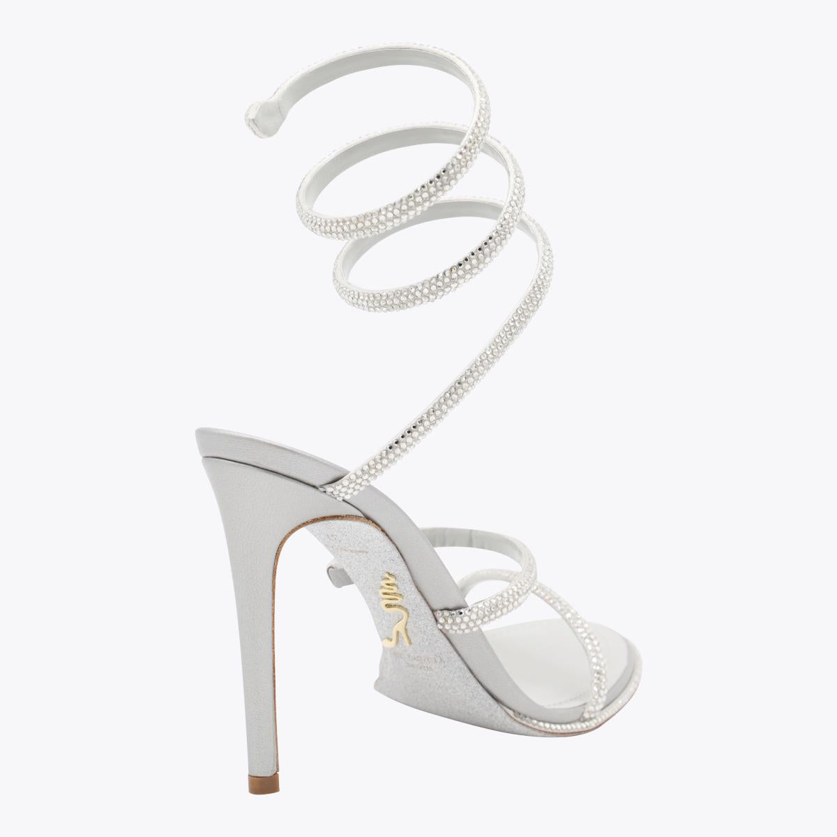 René Caovilla Silver Leather Sandals