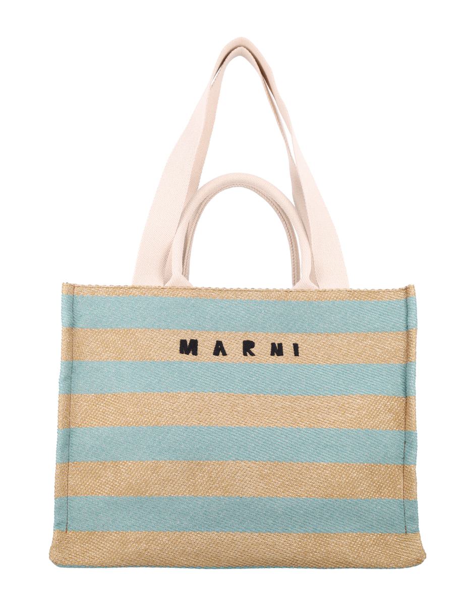Marni Raffia-Effect Medium Tote Bag