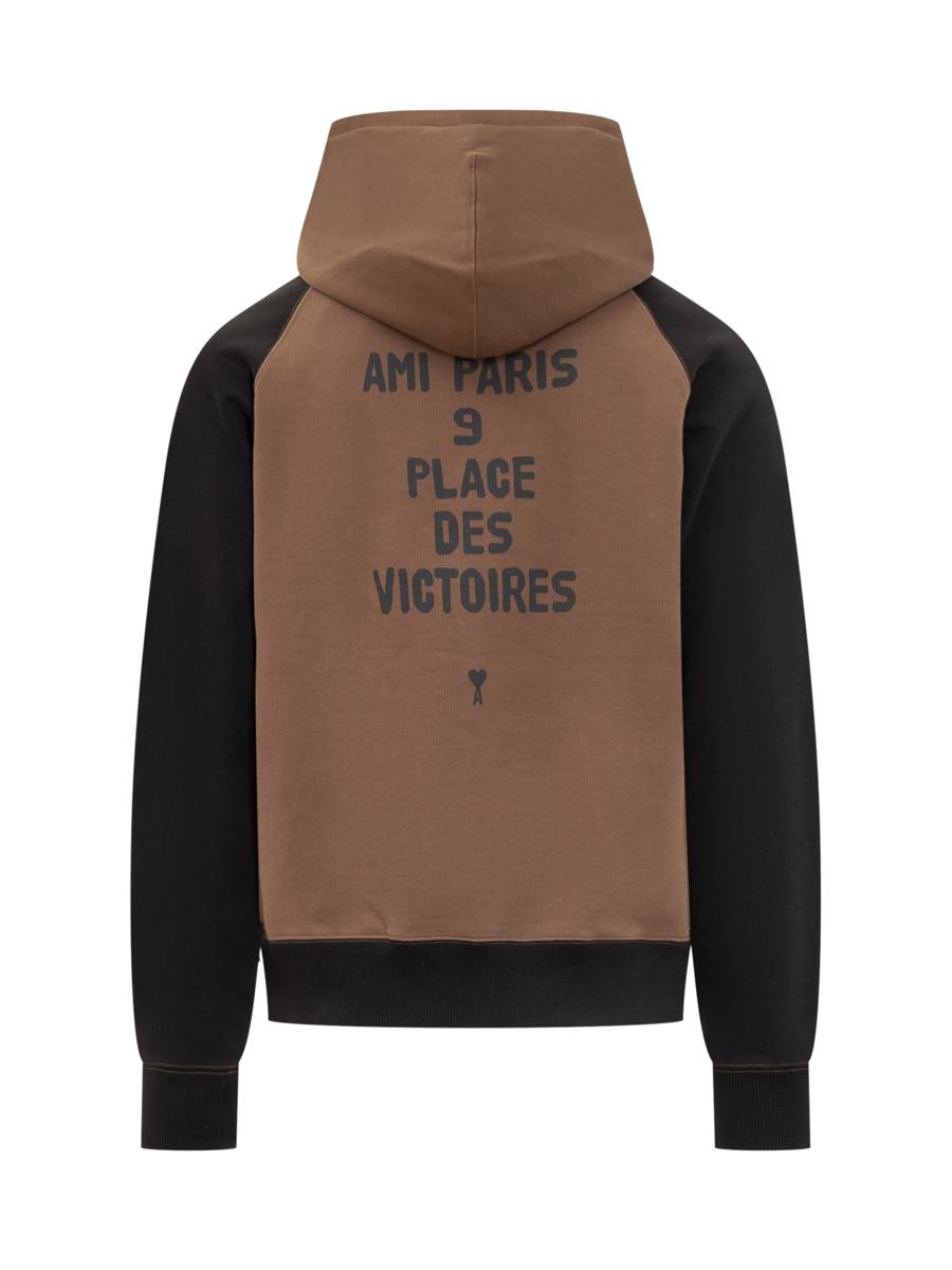 AMI Paris Ami Alexandre Mattiussi Men'S Two-Tone Hoodie Sweatshirt