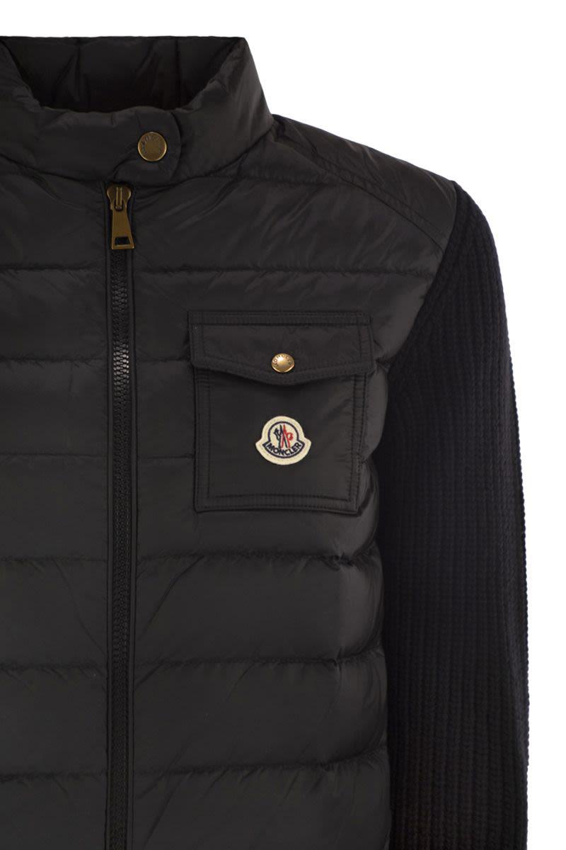 Moncler Padded Wool Cardigan With Zip