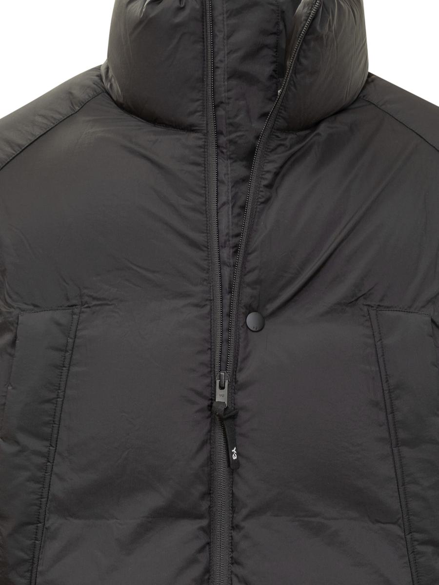 Y-3 Adidas Black Oversized Zippered Down Jacket Y-3