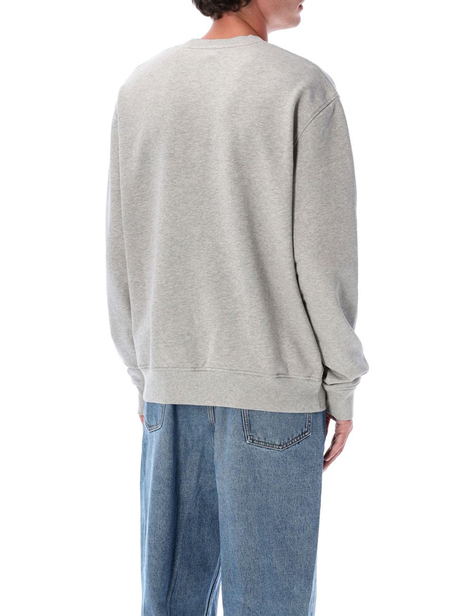 AMI Paris Grey Cotton De Coeur Sweatshirt