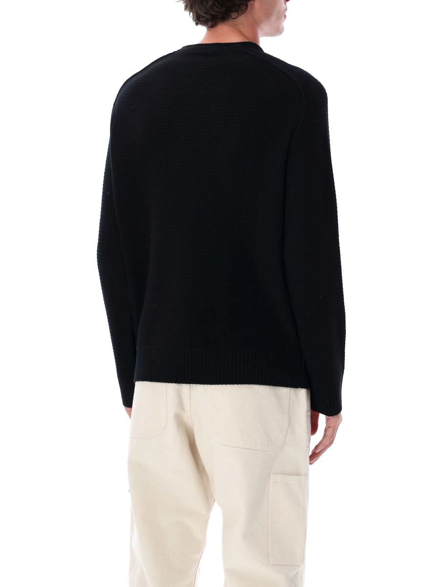 Stone Island Black Wool Fisherman Rib Jumper