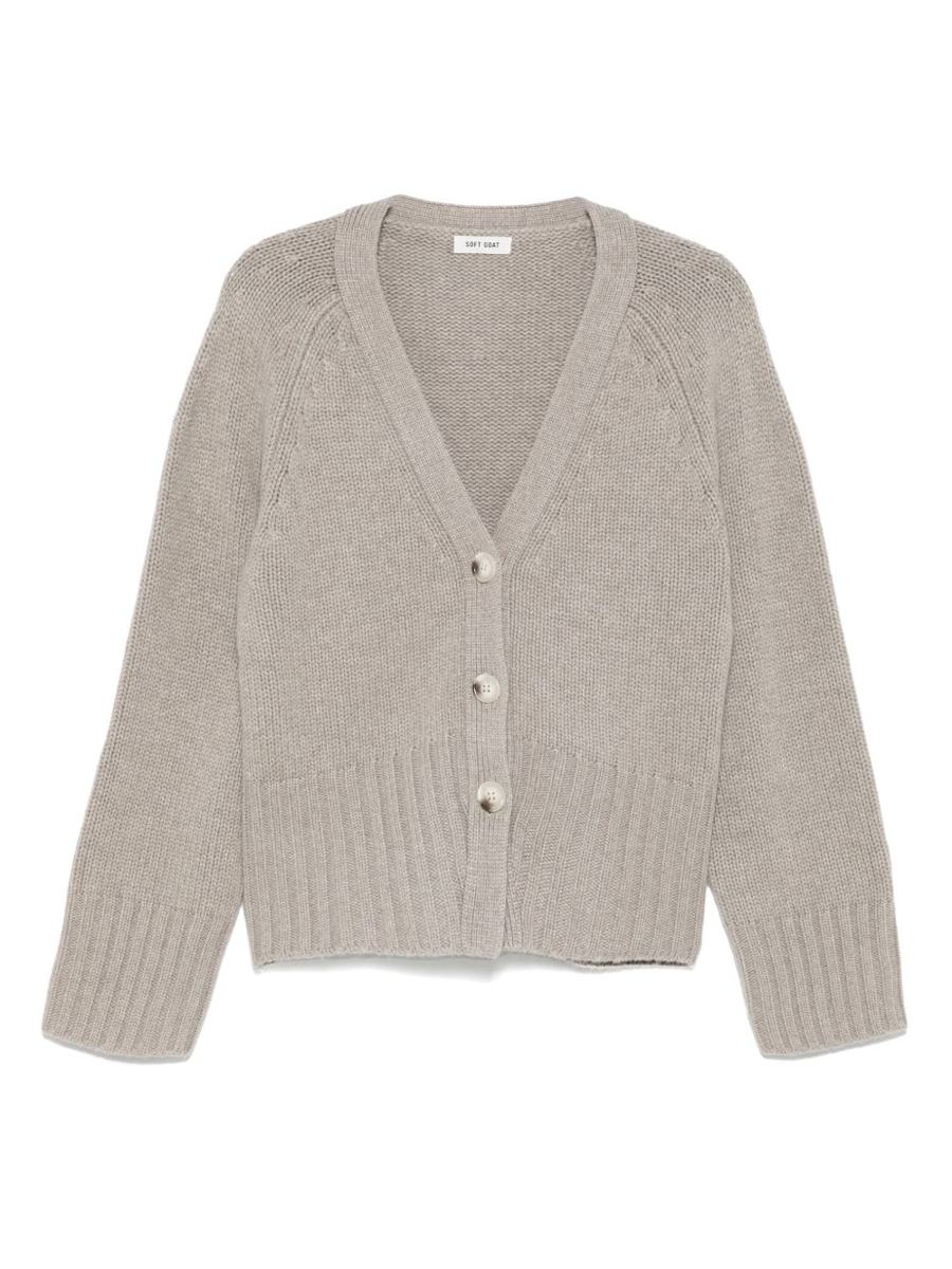 Soft Goat Cashmere V-Necked Cardigan