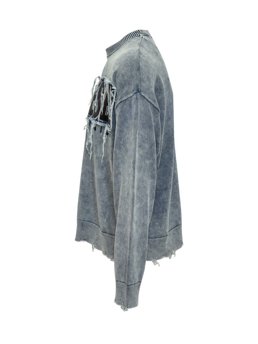 Diesel Diesel Denim Sweater With Distressed Logo Men'S