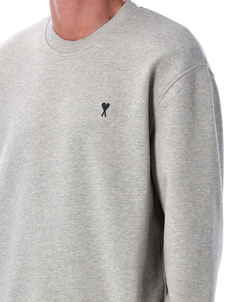 AMI Paris Grey Cotton De Coeur Sweatshirt