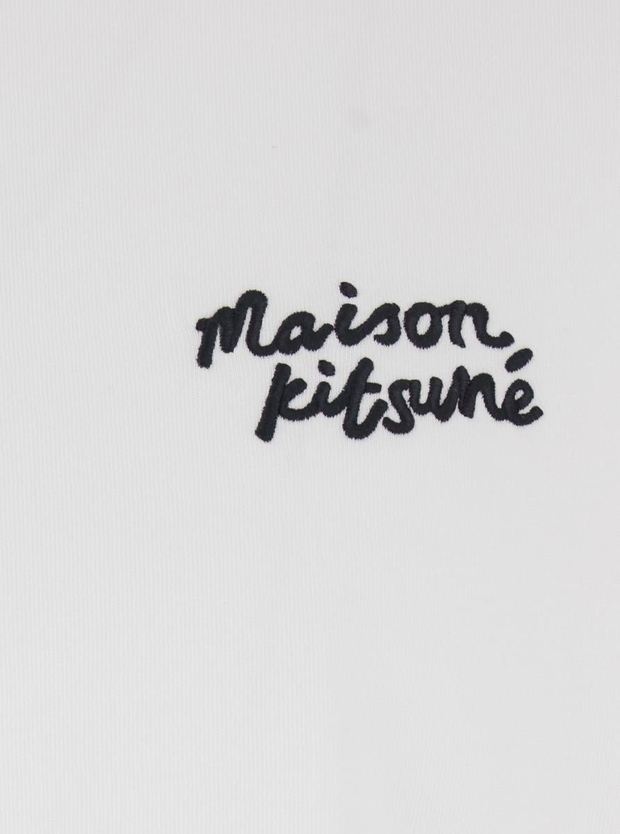 White T-Shirt With Lettering Logo Embroidered On The Front In Cotton Man