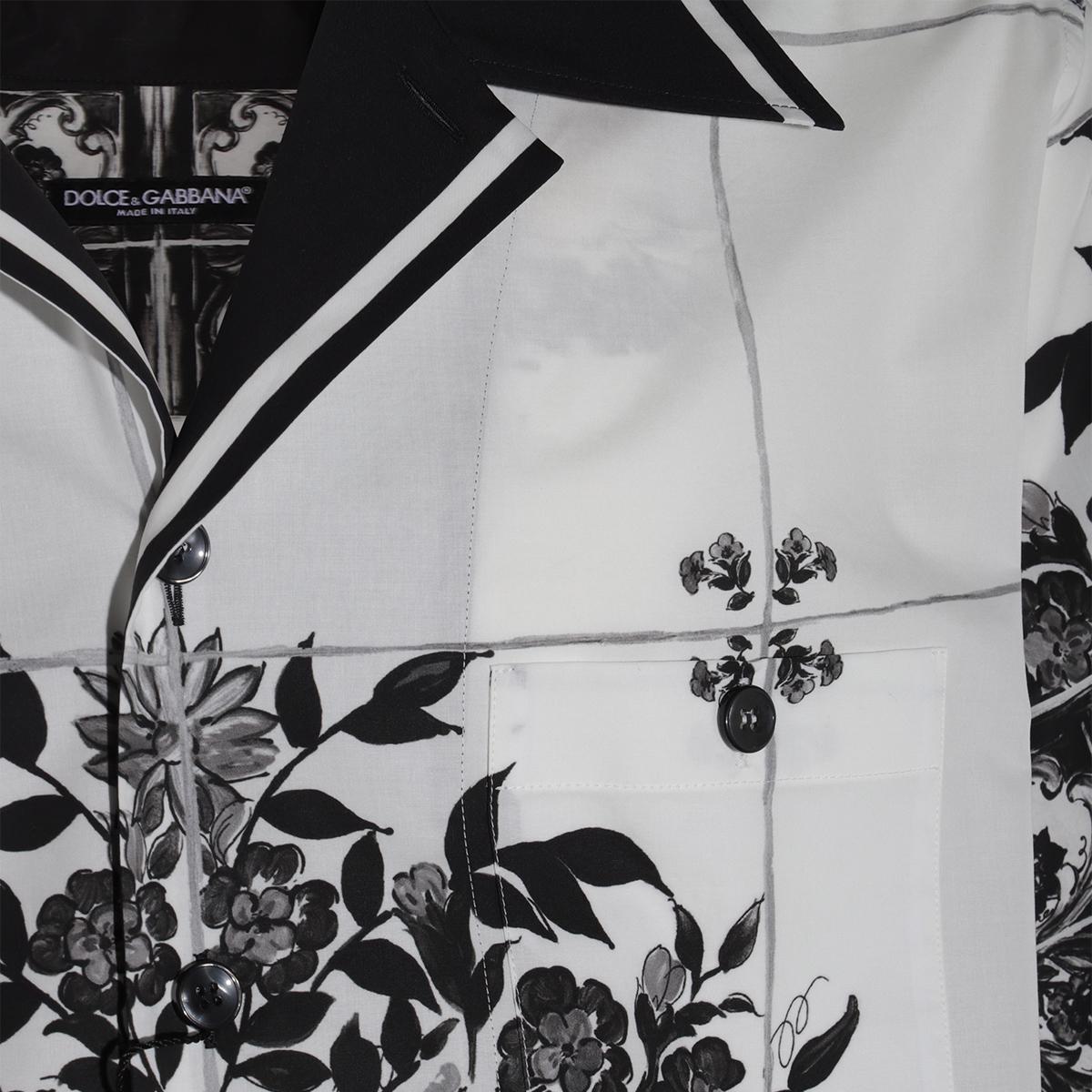 Dolce & Gabbana White And Black Cotton Shirt