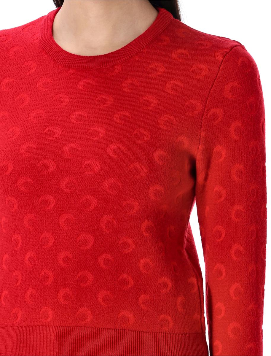 Marine Serre Moon Jacquard Knit Fitted Sweater