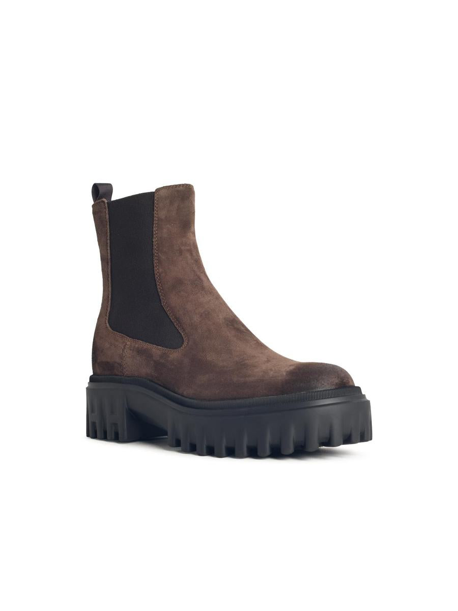 Hogan Brown Suede Ankle Boots