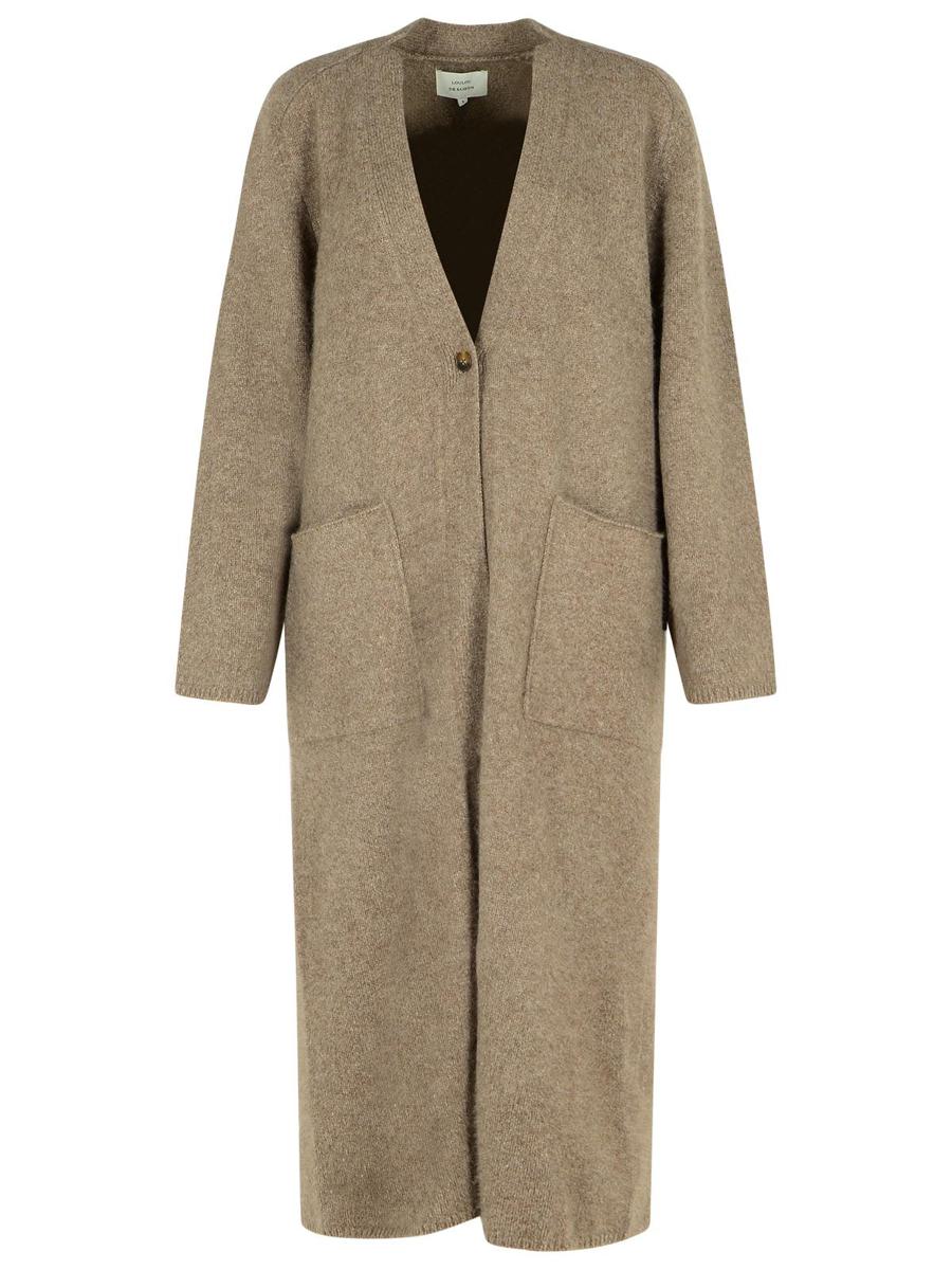 Loulou Studio Wool Blend Cenere Melange Cardigan