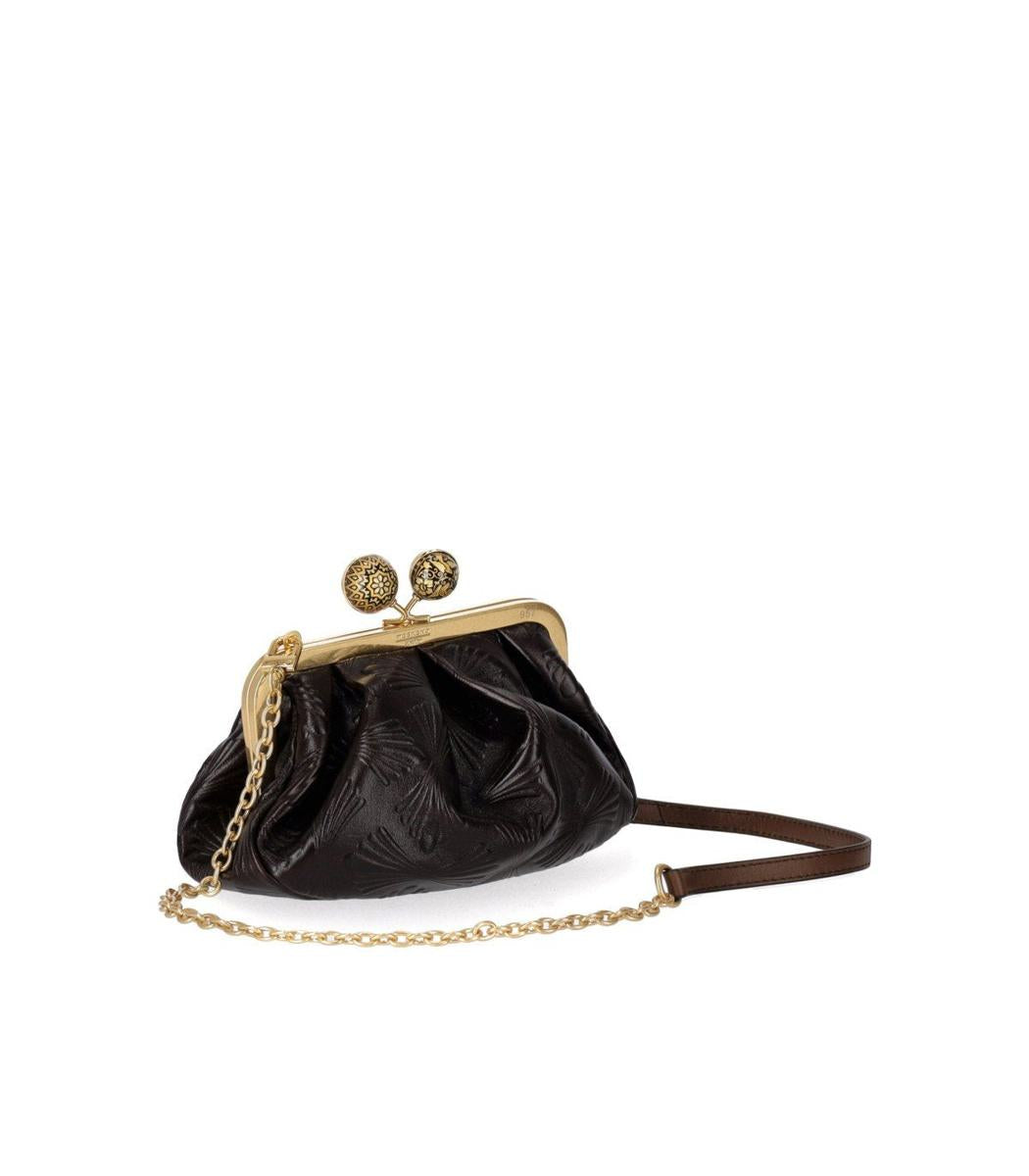 Weekend Max Mara Pasticcino Spanish Heritage Small Brown Clutch