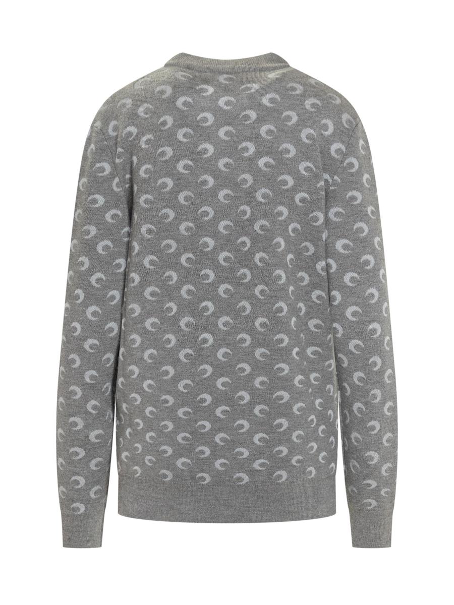 Marine Serre Grey Sweater With Moon Print By Marine Serre