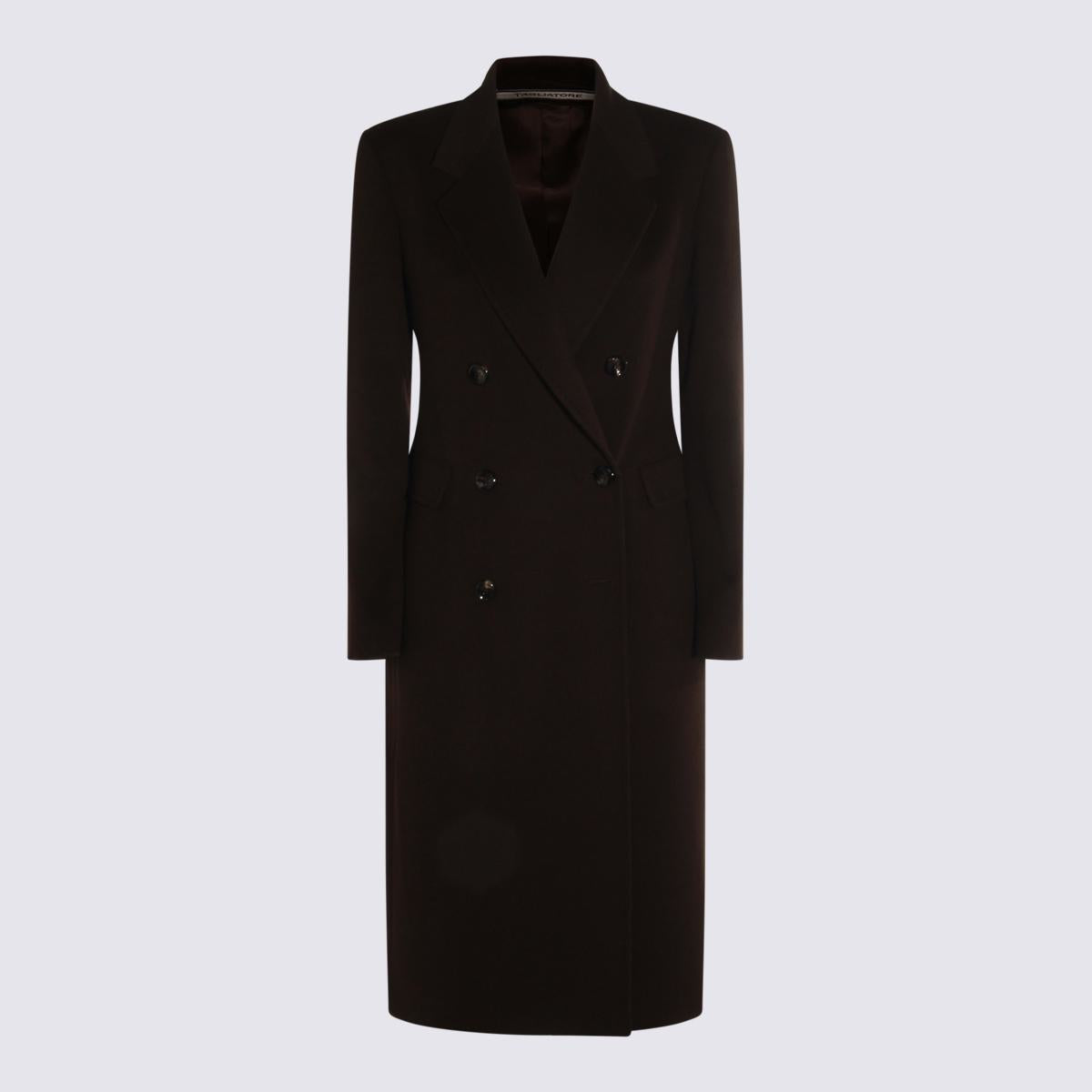 Tagliatore Dark Brown Wool Coat
