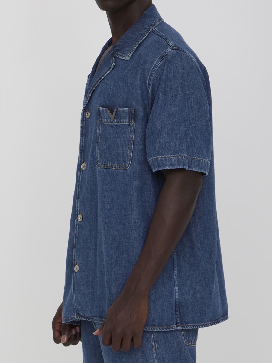 Shirt With Metallic V Detail