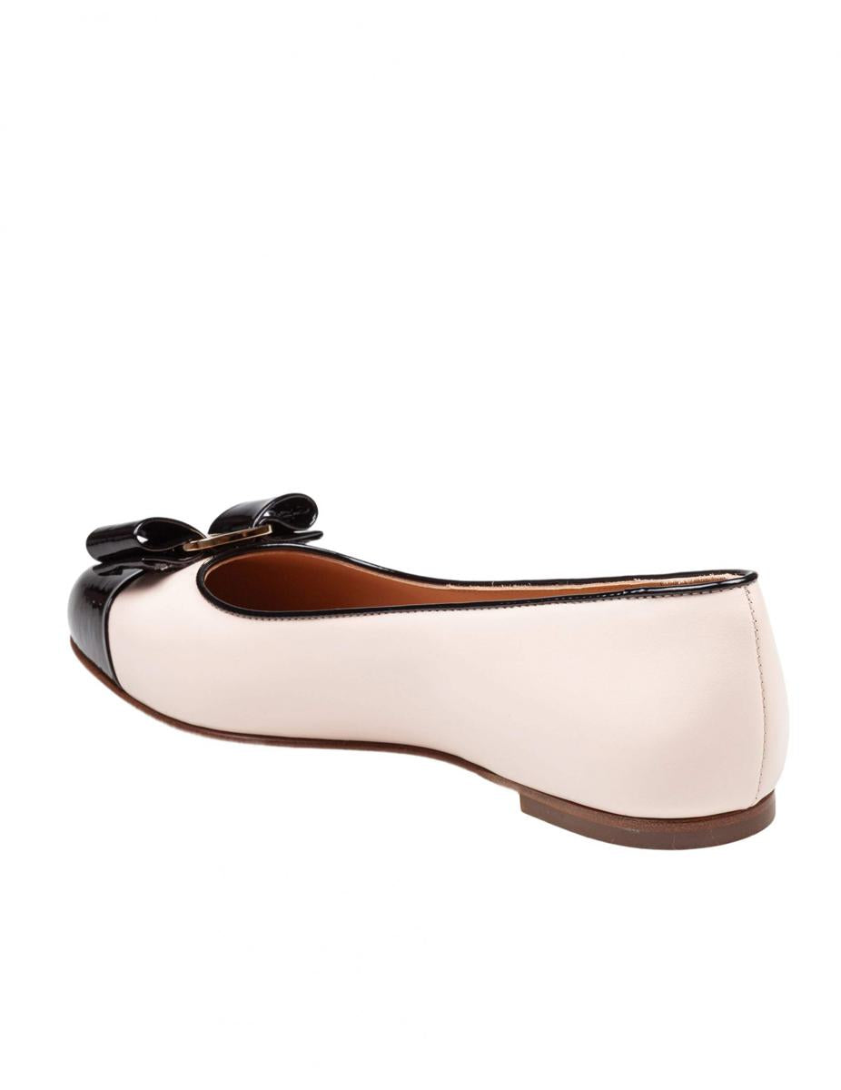 Salvatore Ferragamo Two-Tone Leather Ballerina Flat