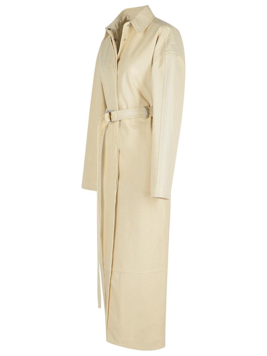 Sportmax Ivory Leather Trench Coat