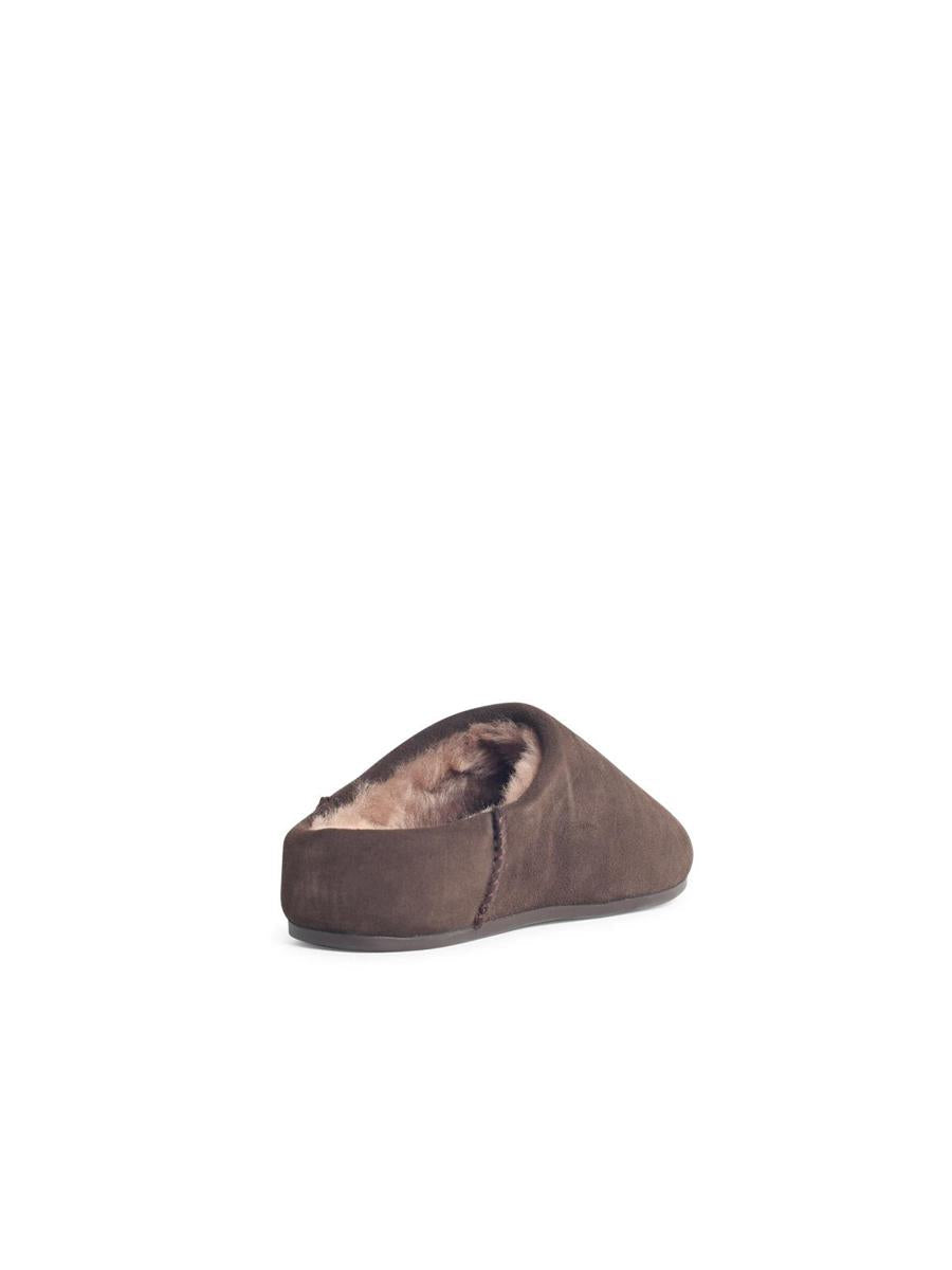 UGG 'Elea Slip-On' Brown Leather Slippers