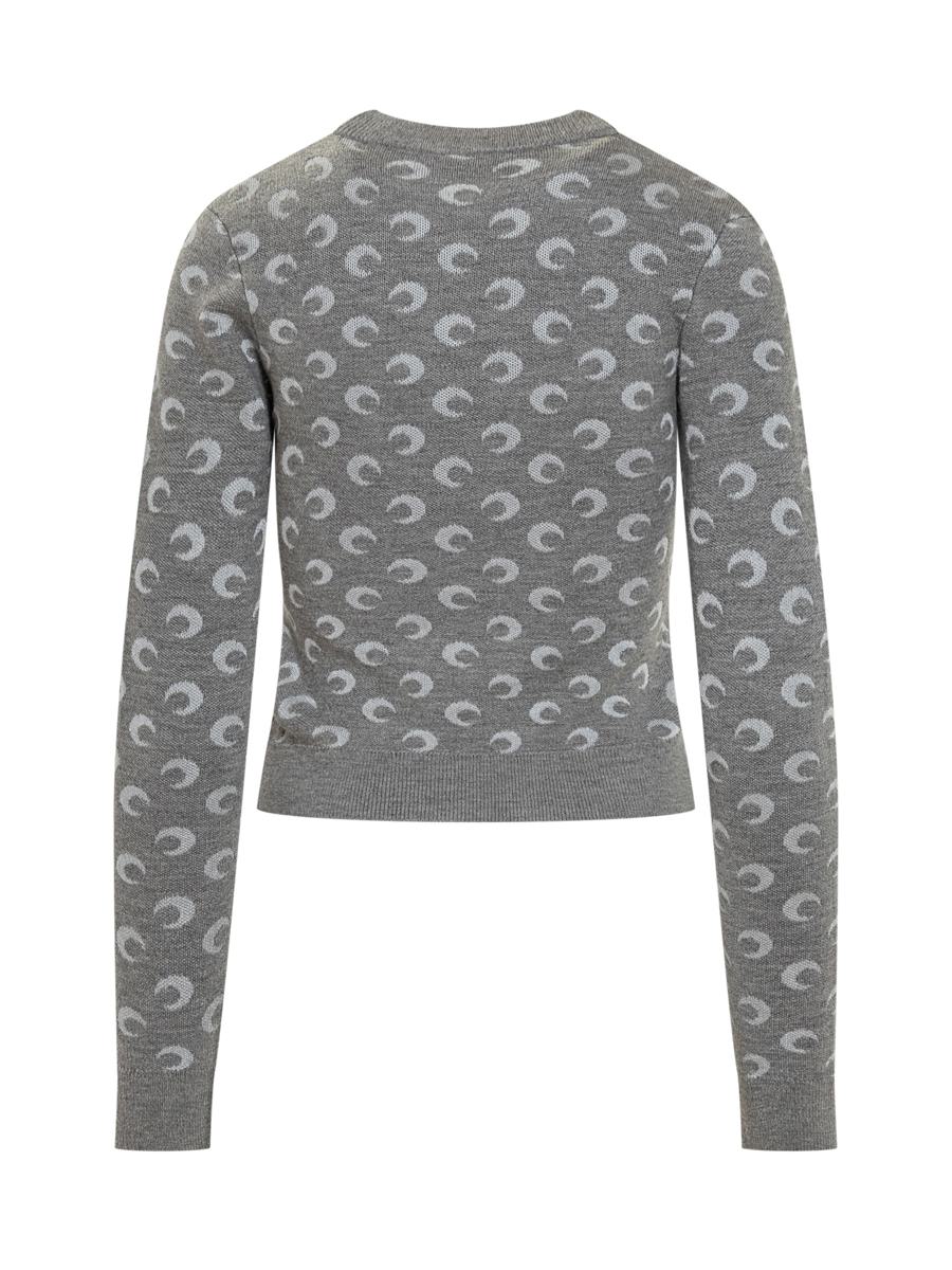 Marine Serre Grey Slim Fit Sweater With Moon Print By Marine Serre