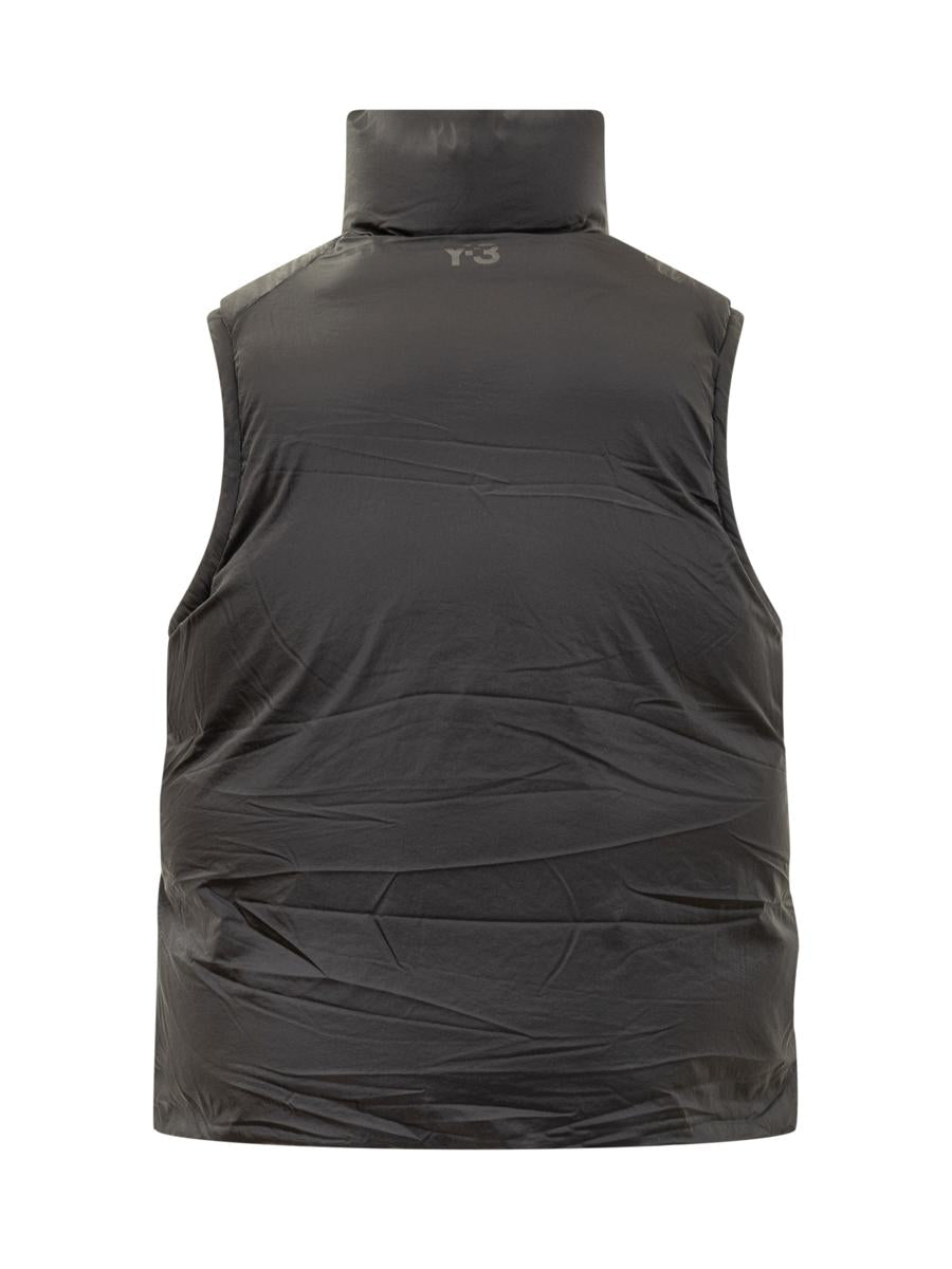 Y-3 Adidas Black Zippered Padded Vest Y-3