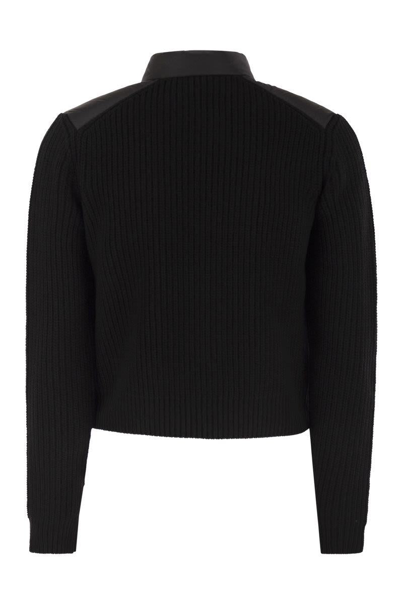Moncler Padded Wool Cardigan With Zip