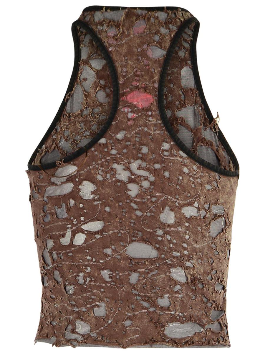 Diesel Brown Cotton Blend Tank Top