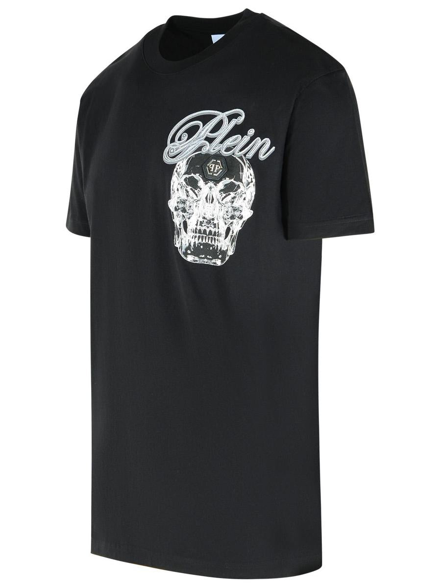 Philipp Plein Black Cotton T-Shirt