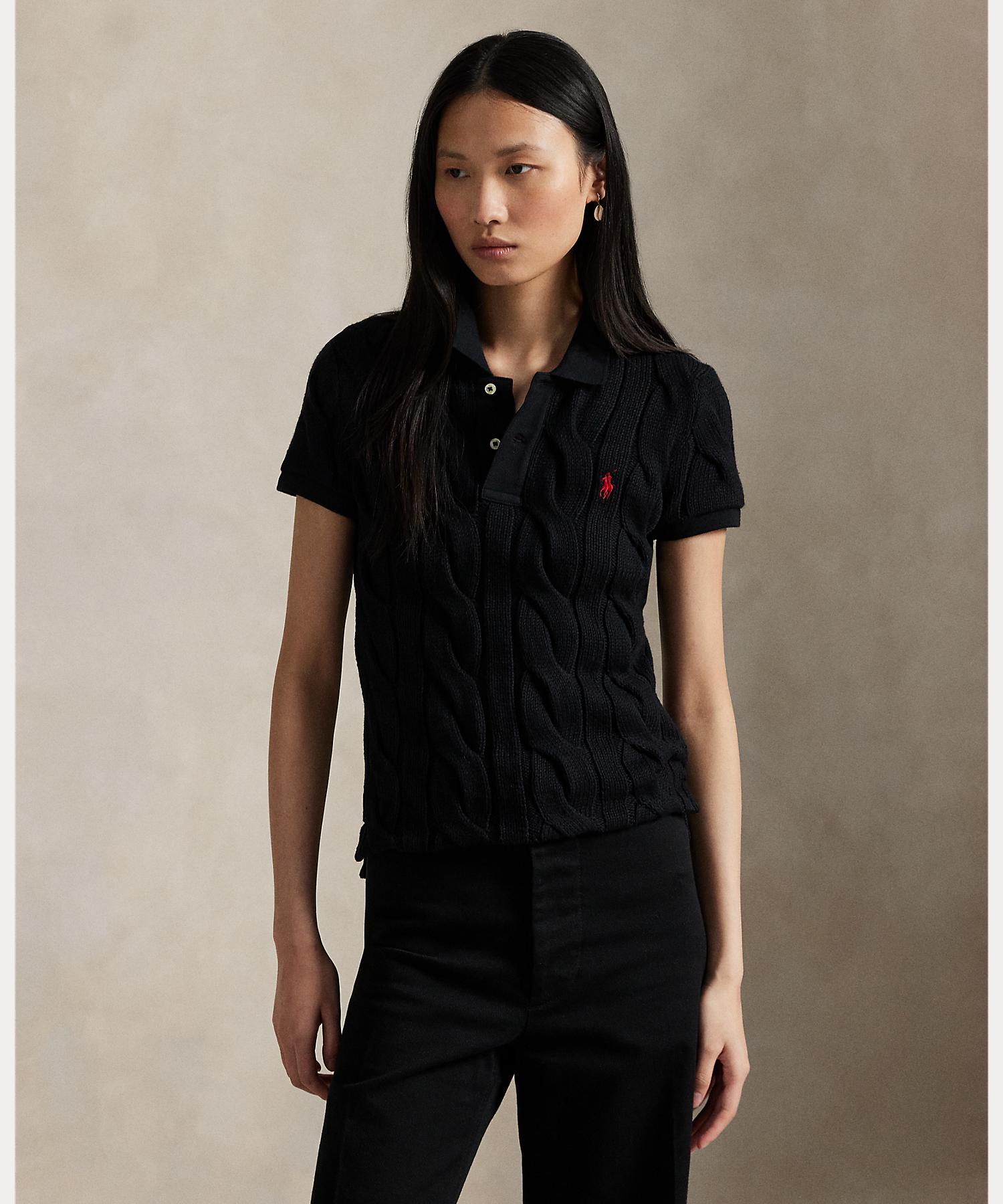 Polo Ralph Lauren POLO RALPH LAUREN cable knit cotton polo shirt