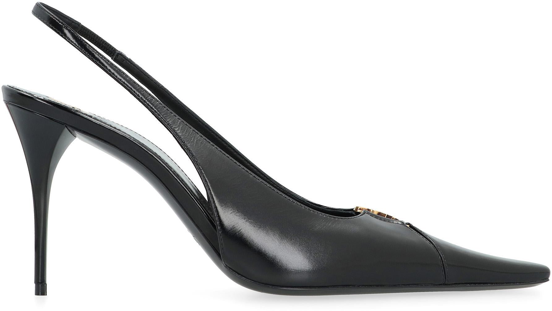 Saint Laurent Babylone Breteuil Leather Slingback Pumps