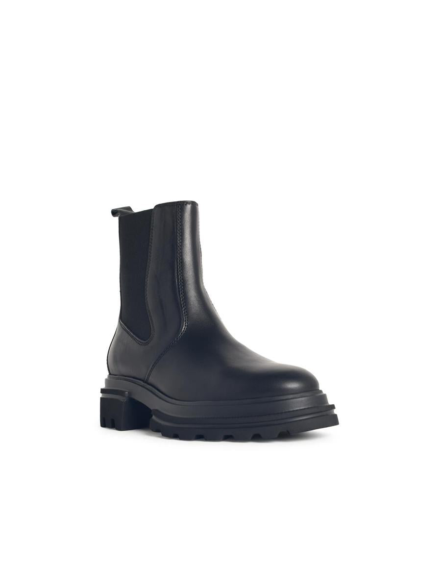 Hogan Black Leather Ankle Boots