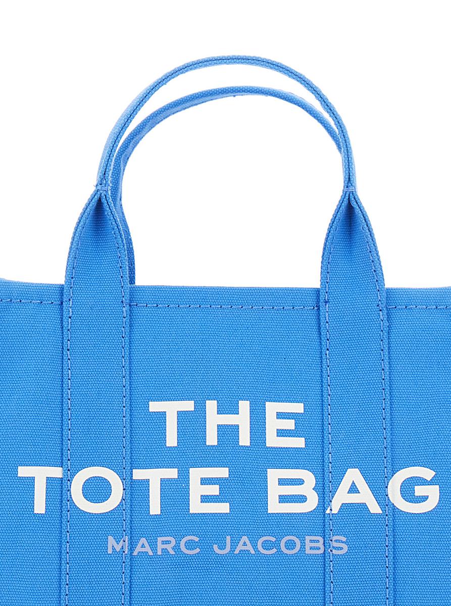 'The Small Tote Bag' Blue Handbag With Logo On The Front In Cotton Woman
