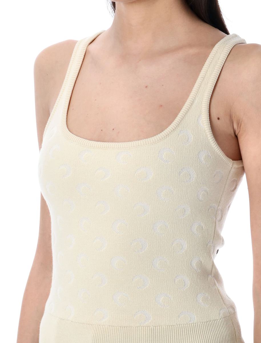 Marine Serre Moon Jacquard Knit Strap Top