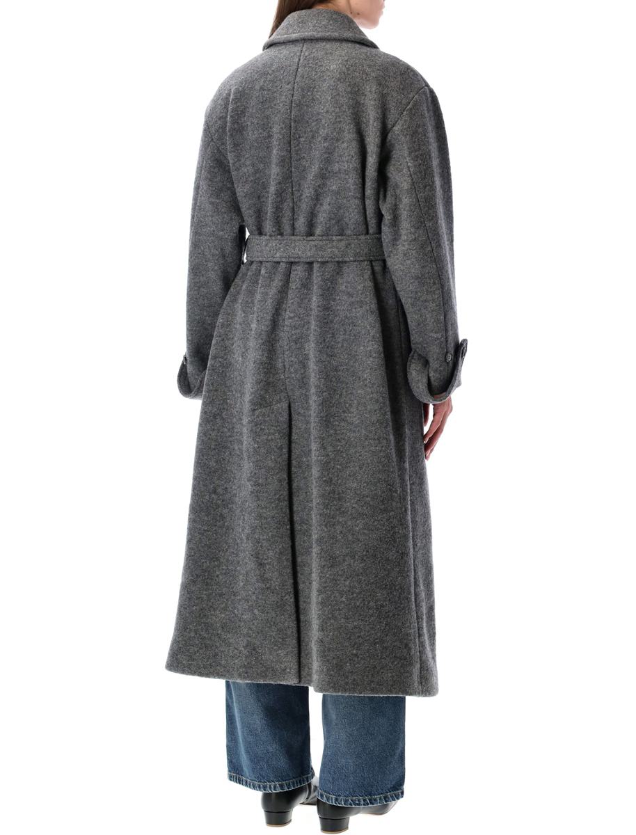 A.P.C. Heather Grey Oversized Wool Lea Coat A.P.C