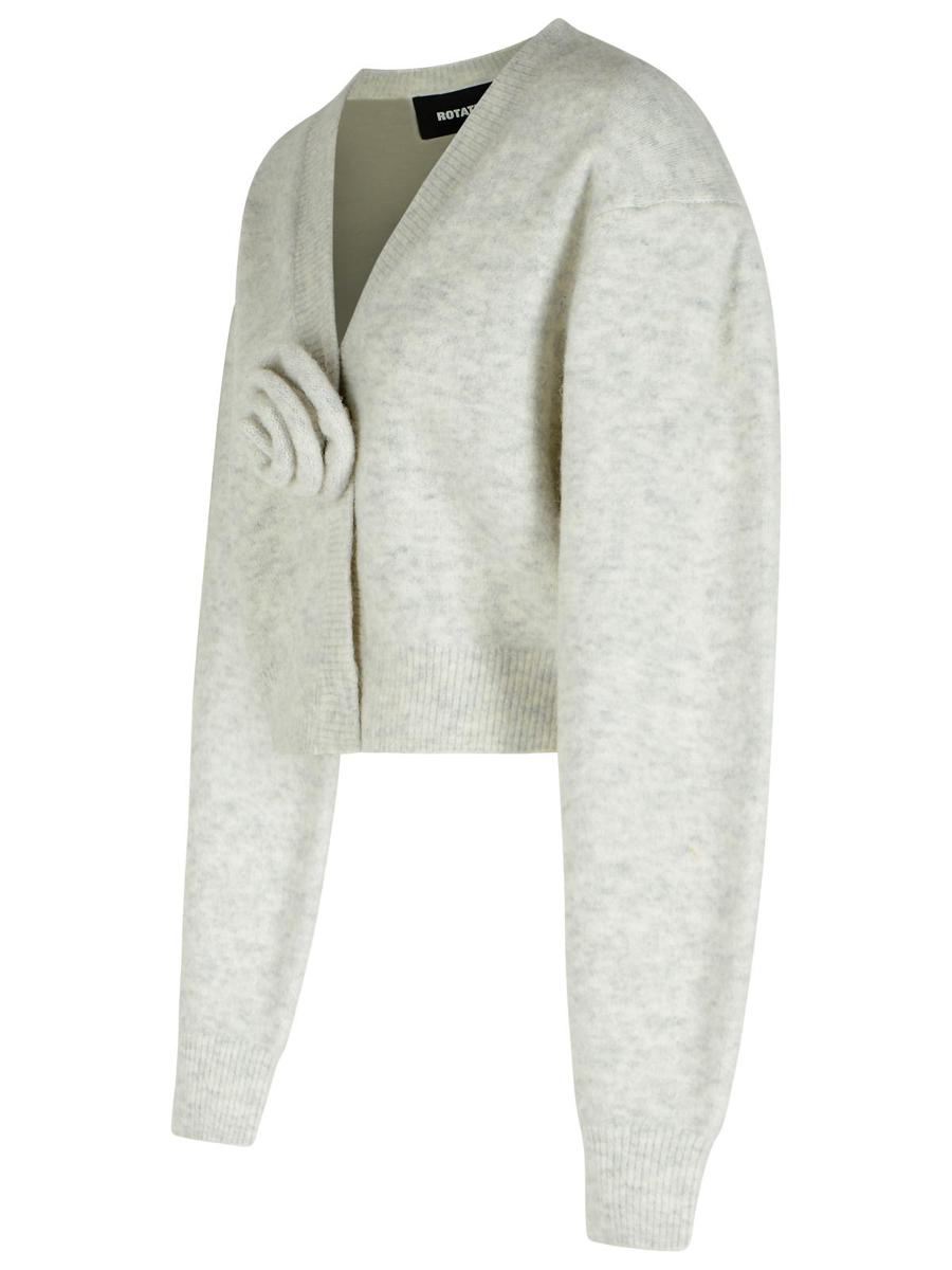 Rotate Birger Christensen Light Grey Alpaca Blend Cardigan