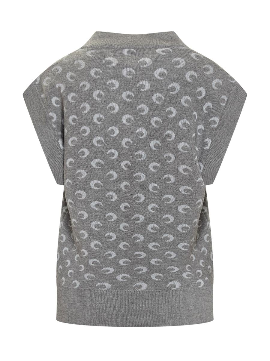 Marine Serre Vest With Moon Print And V-Neckline By Marine Serre