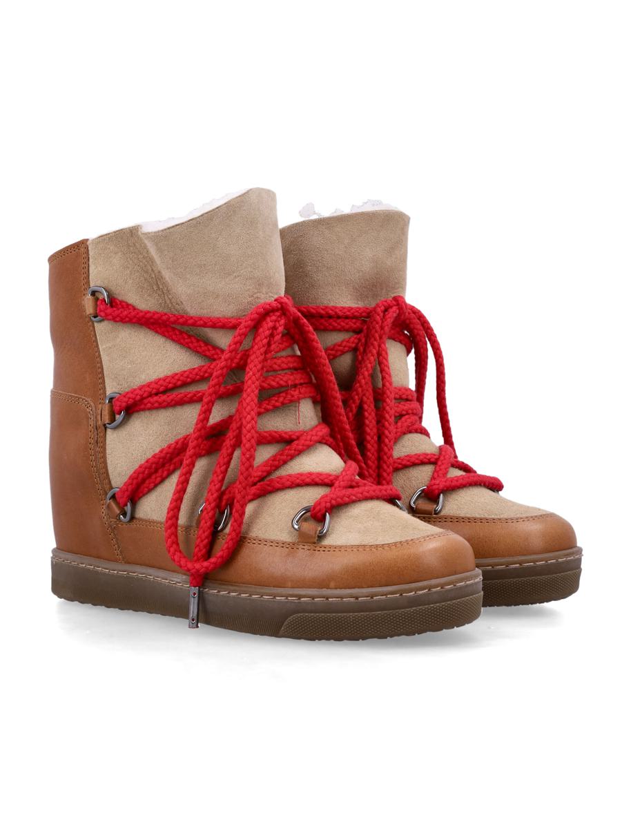 Isabel Marant Nowles Shearling Lace-Up Ankle Boots