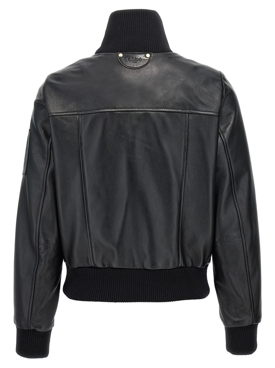 Chloé Leather Bomber Jacket